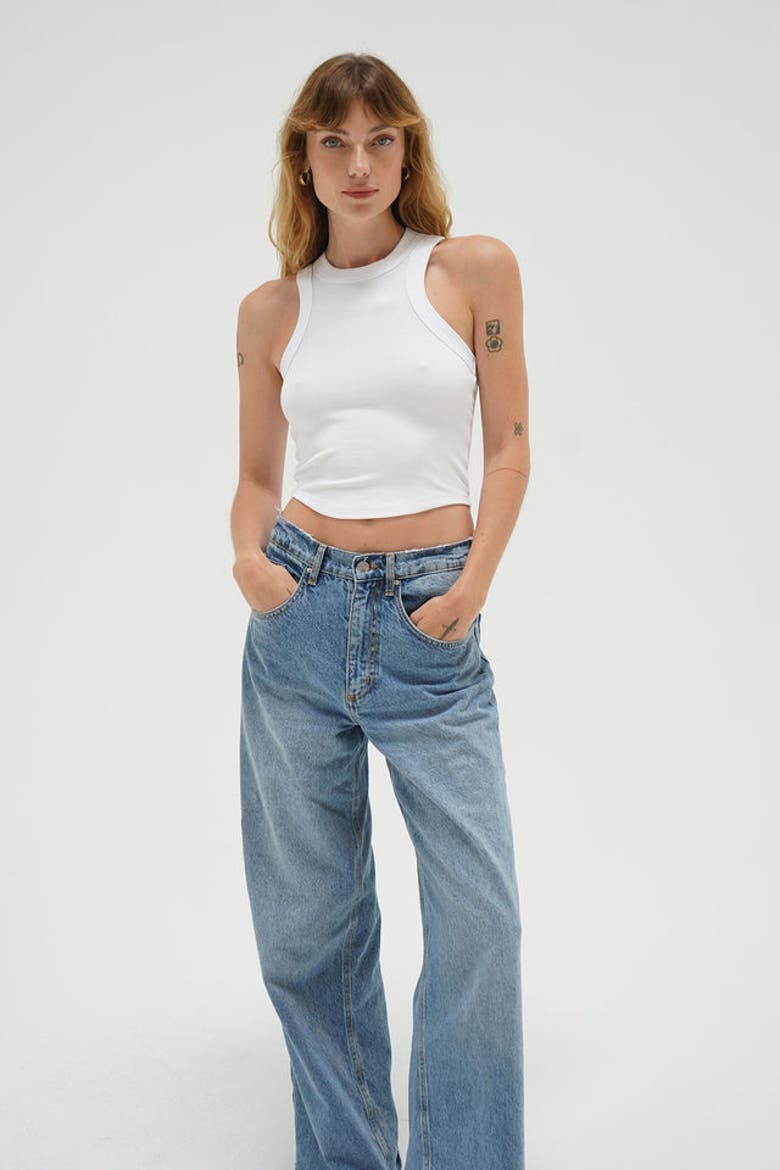 Detra Ribbed Tank, Main, color, White