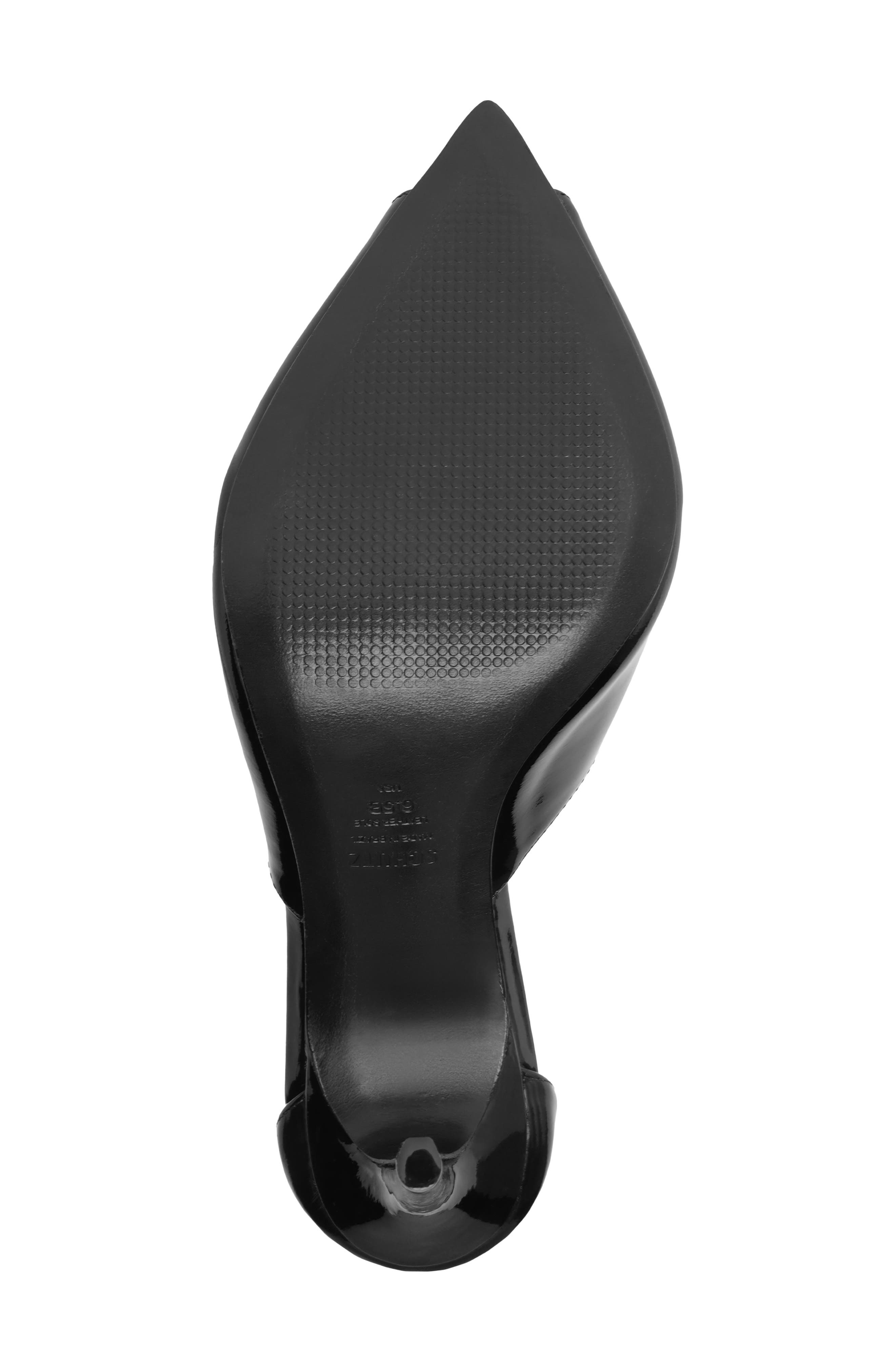 Ingrid Lace Leather D'Orsay Pump, Alternate, color, BLACK