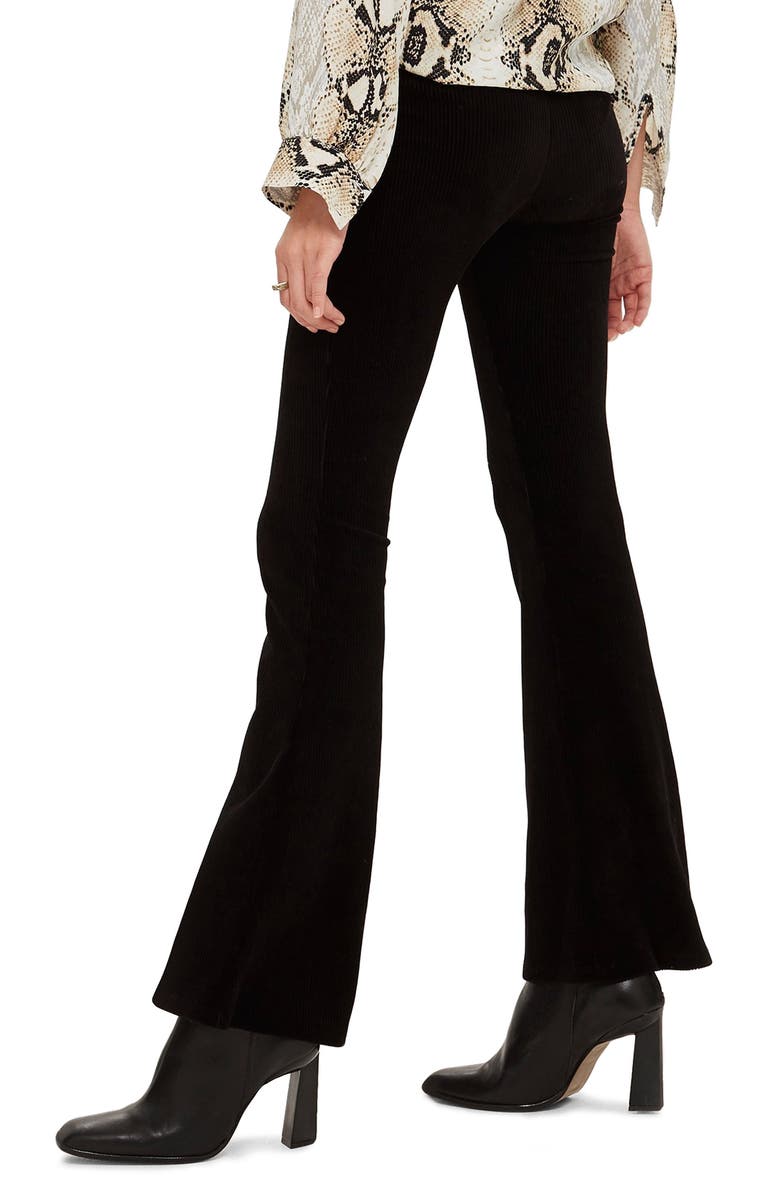 Topshop Zip Flare Corduroy Pants, Alternate, color, 