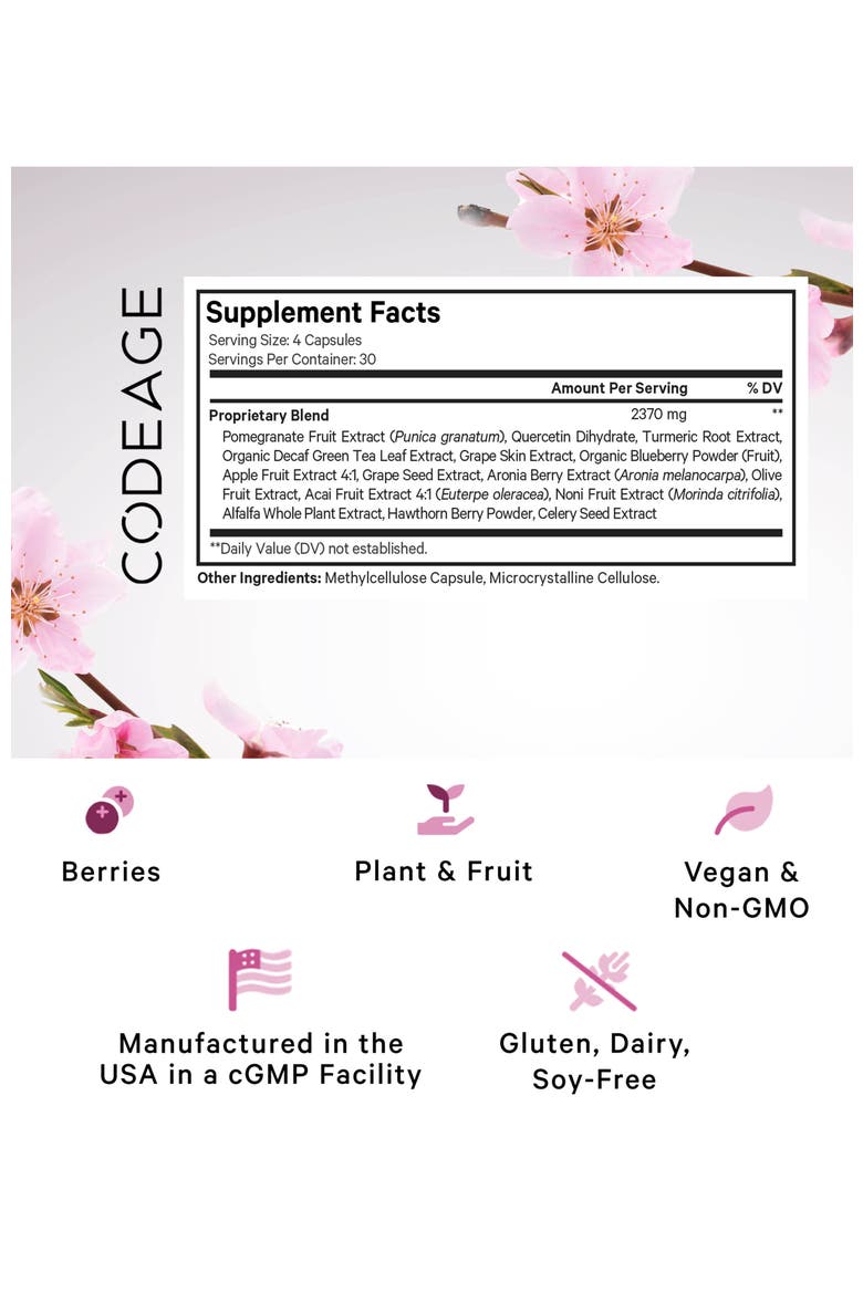Polyphenols Broad Spectrum Vegan Superfood Supplement, Alternate, color, White