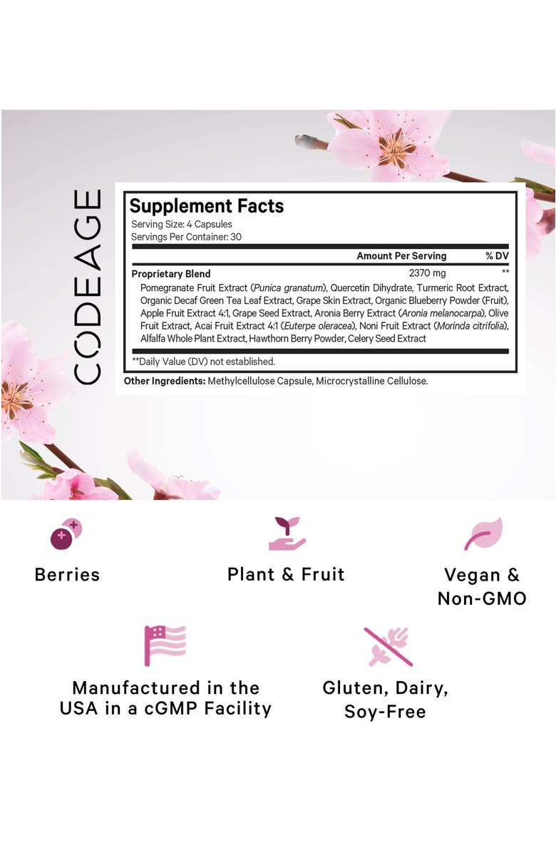 Codeage Polyphenols Broad Spectrum Vegan Superfood Supplement, Alternate, color, White