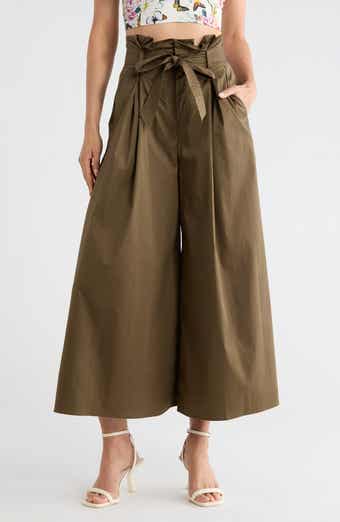 Lowen Paperbag Waist Crop Wide Leg Pants