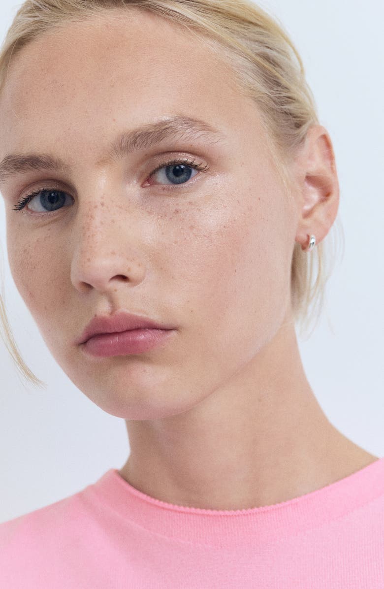 MANGO Cap Sleeve Fine Knit Sweater, Alternate, color, Pastel Pink