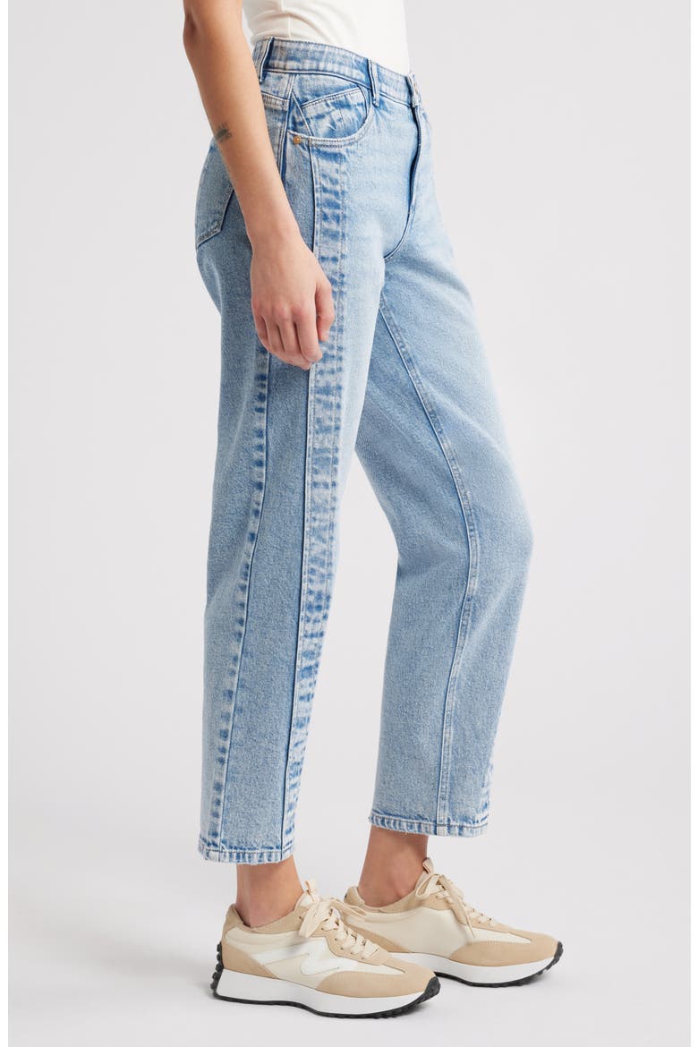 Spliced High Waist Ankle Straight Leg Jeans, Alternate, color, LIGHT BLUE ARTISANAL