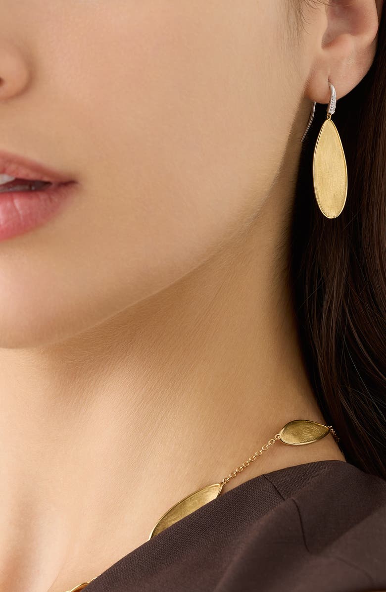 Marco Bicego Lunaria Twist Diamond Drop Earrings, Alternate, color, Yellow/White Gold