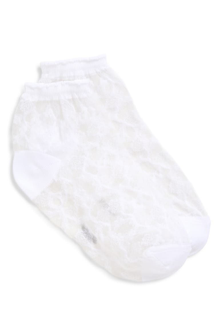Sydney Sheer Lace Quarter Socks, Alternate, color, WHITE