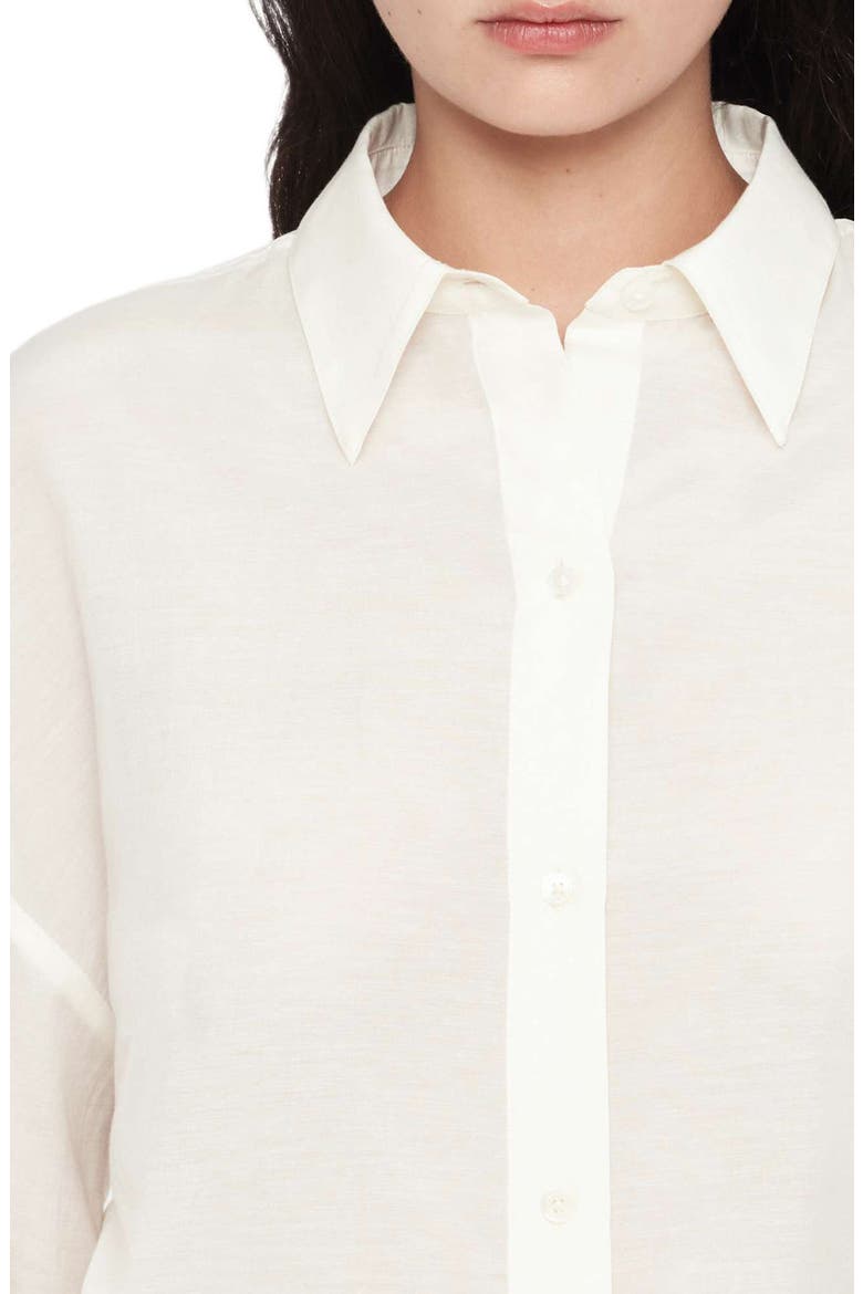 Ilana Cotton & Silk Tie Waist Shirt, Alternate, color, ECRU WHITE