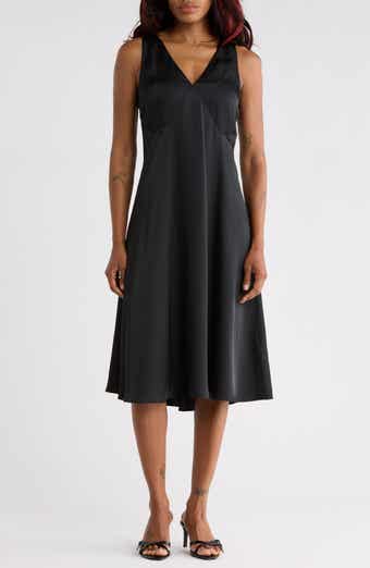 Helsa Satin Tank Midi Dress