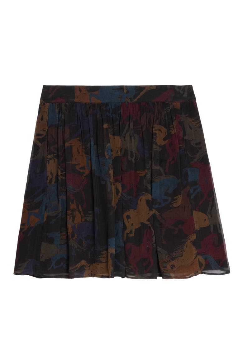 Jadys Horse Print Miniskirt, Alternate, color, DARK CHOCOLATE