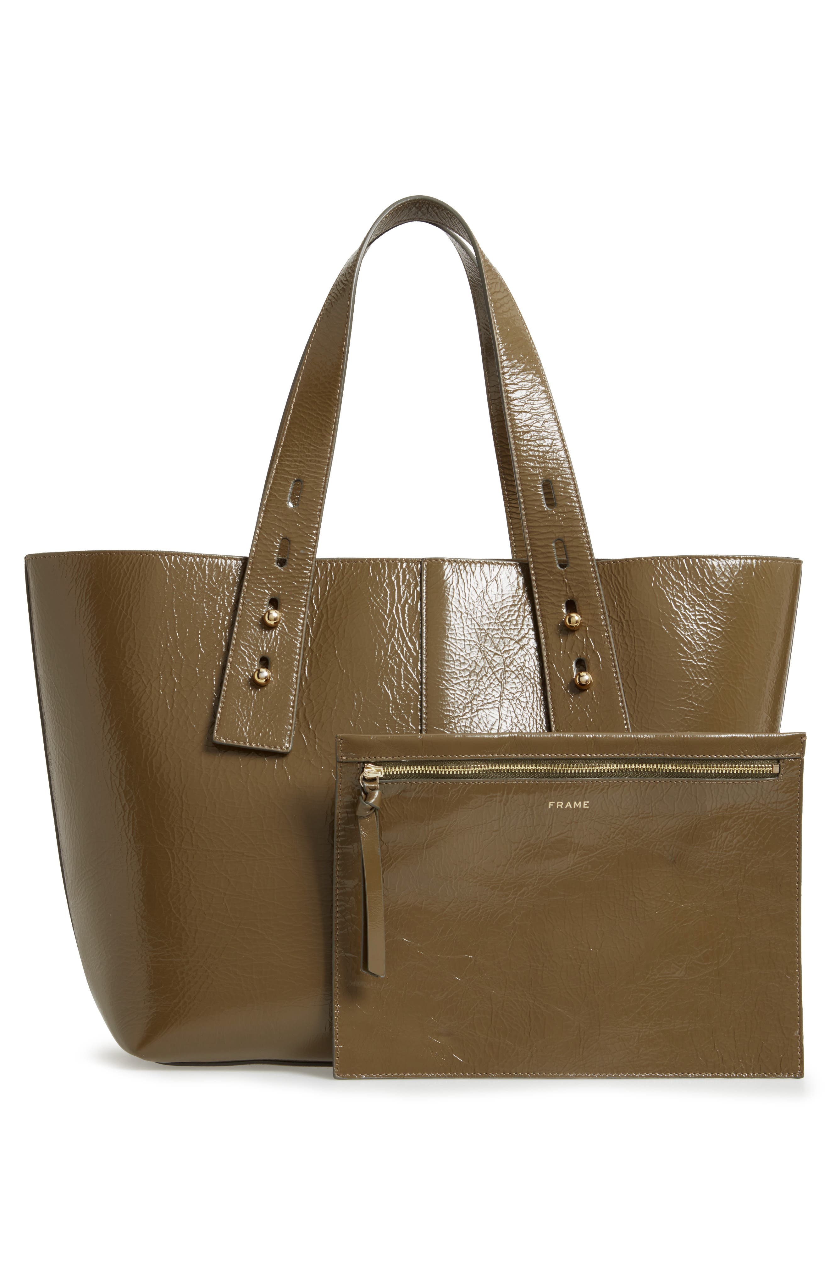 FRAME Medium Les Second Calfskin Leather Tote, Alternate, color, 