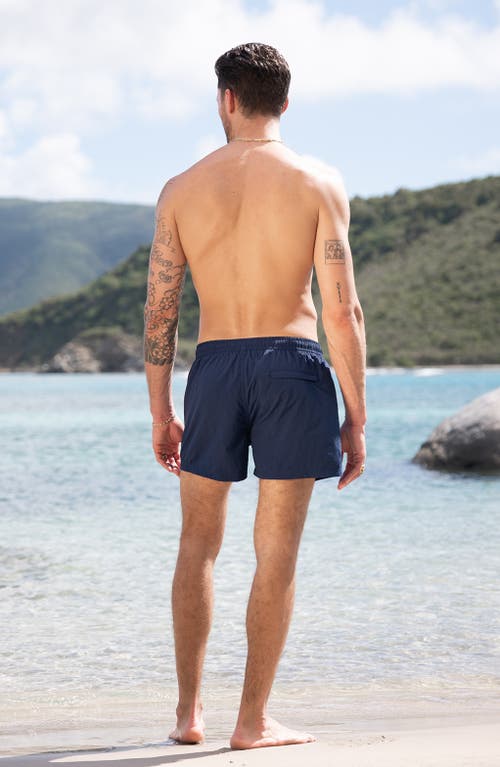 Auto-reply™ Sebastian Solid 4-inch Nylon Swim Trunks In Blue