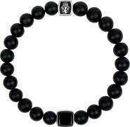 Karma and Luck Men's Matte Black Onyx Beaded Bracelet Powerful Vibrations