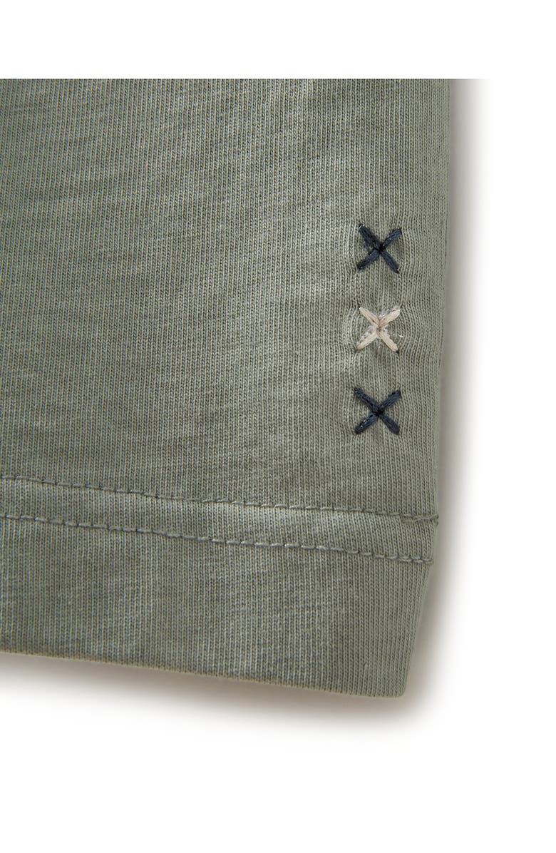 Scotch & Soda Dyed Boxy Crop Graphic T-Shirt, Alternate, color, Iceberg Green