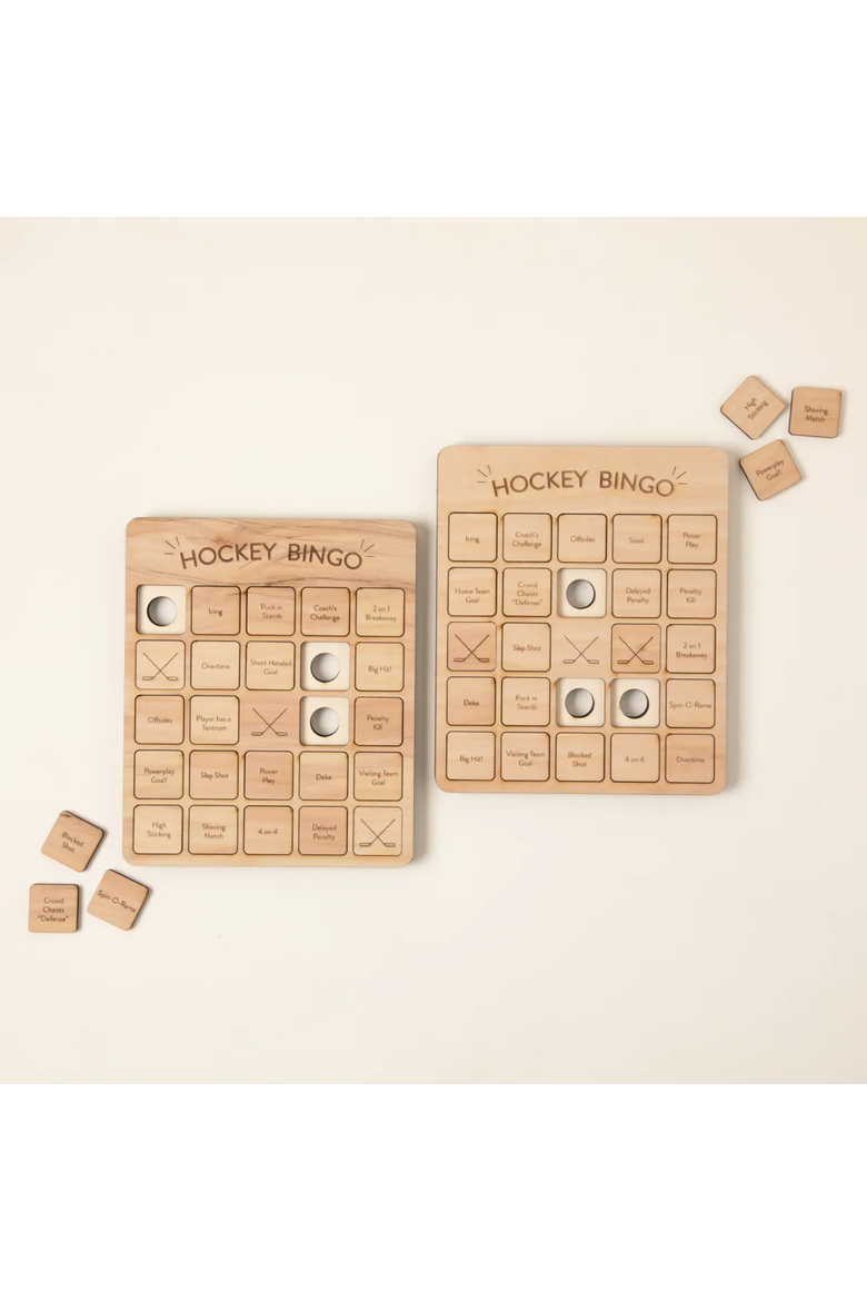 Hockey Bingo Set of 2 by Woodtech, Main, color, Beige
