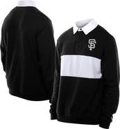 New Era Men's New Era Black San Francisco Giants Throwback Prep Colorblock Rugby Polo