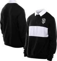New Era Men's New Era Black San Francisco Giants Throwback Prep Colorblock Rugby Polo