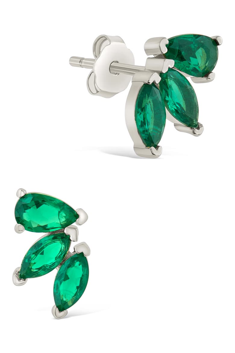 Nora Cubic Zirconia Stud Earrings, Main, color, SILVER