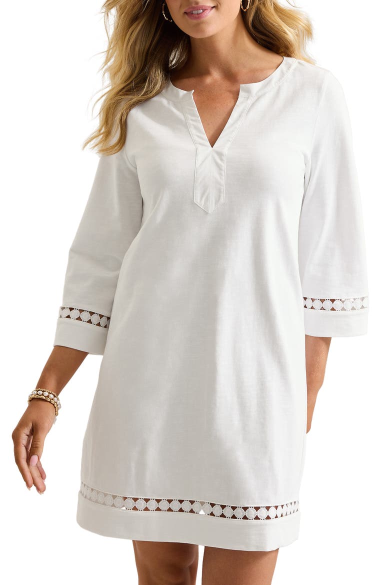 Sunset Harbor Long Sleeve Shift Dress, Main, color, WHITE