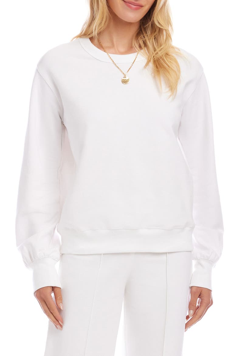 Rib Trim Sweatshirt, Main, color, WHITE
