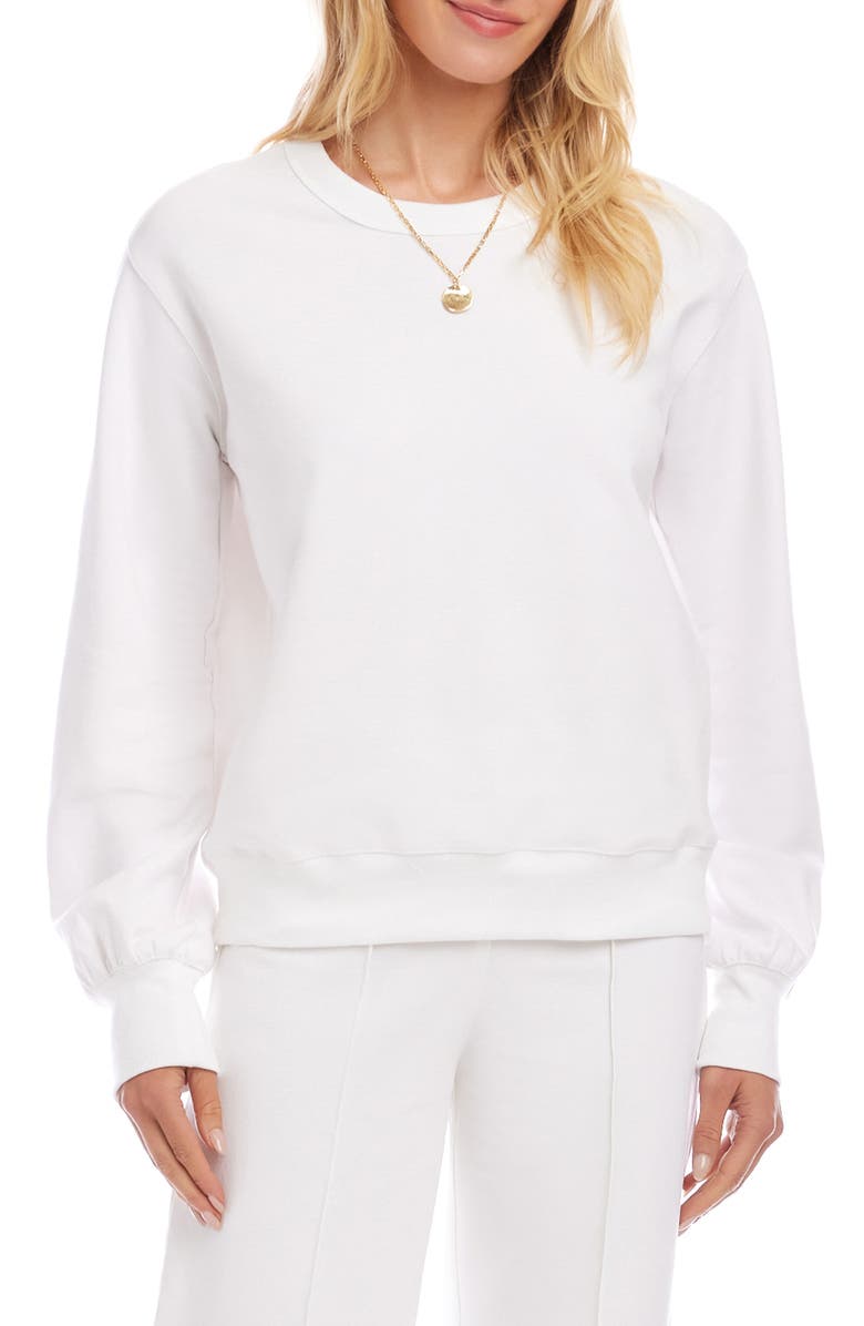 Karen Kane Rib Trim Sweatshirt, Main, color, White