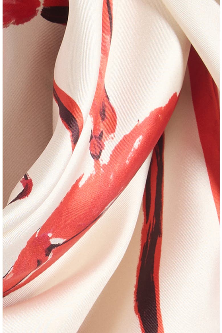 Calla Lily Print Twill Square Scarf, Alternate, color, CERAMIC MULTI