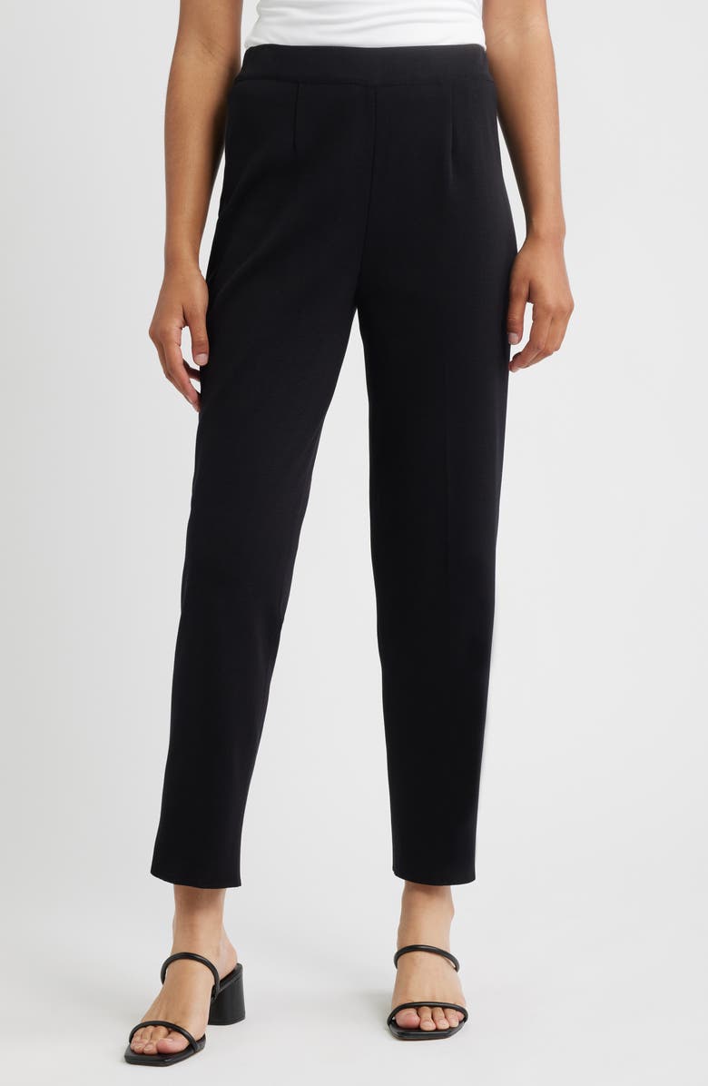 Misook Nancy Short Straight Leg Pants, Main, color, Black