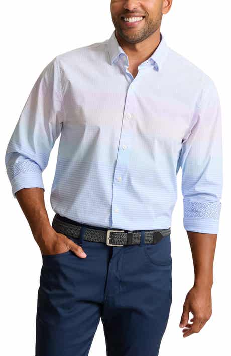 Sarasota Stretch Horizon Check IslandZone® Button-Up Shirt