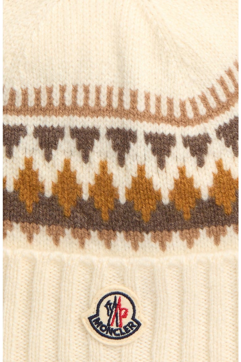 Fair Isle Virgin Wool & Cashmere Beanie, Alternate, color, WHITE