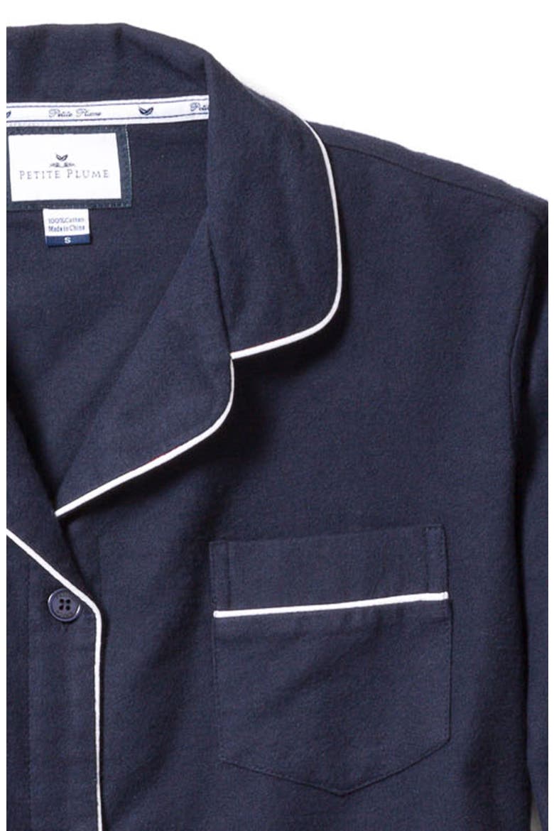 Classic Flannel Pajama Set, Alternate, color, NAVY