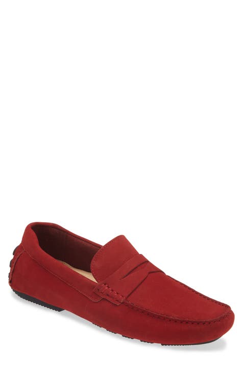 Red loafer shoes mens on sale