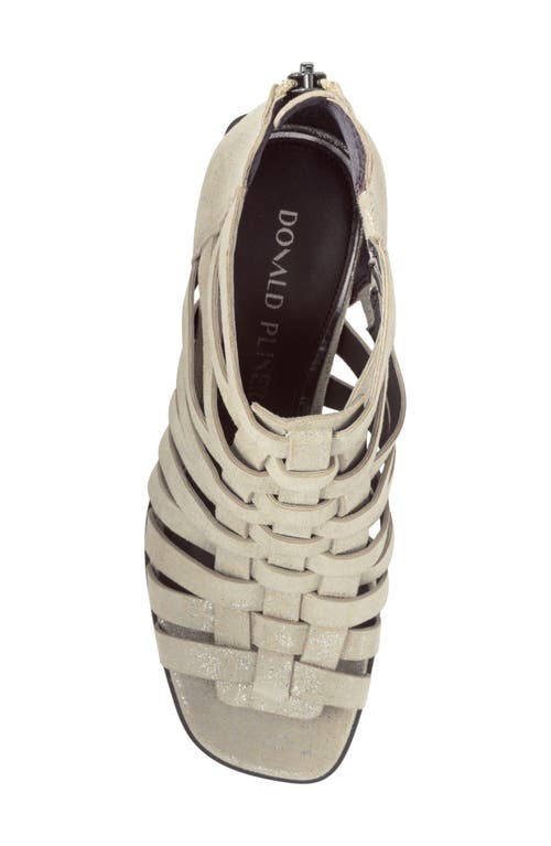 DONALD PLINER DONALD PLINER METALLIC BLOCK HEEL CAGE SANDAL 