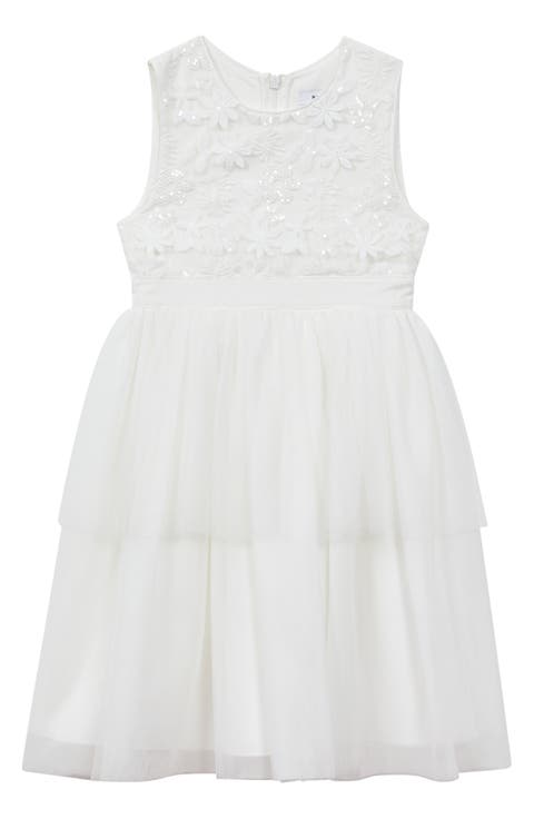 Kids' Rocha Floral Appliqué Dress (Little Kid & Big Kid)