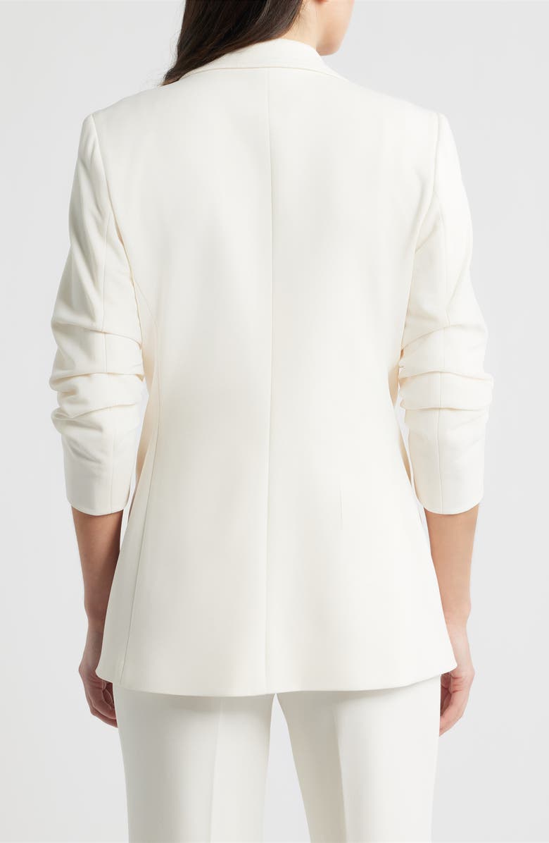 Anne Klein Open Front Scrunch Sleeve Blazer, Alternate, color, White Dove