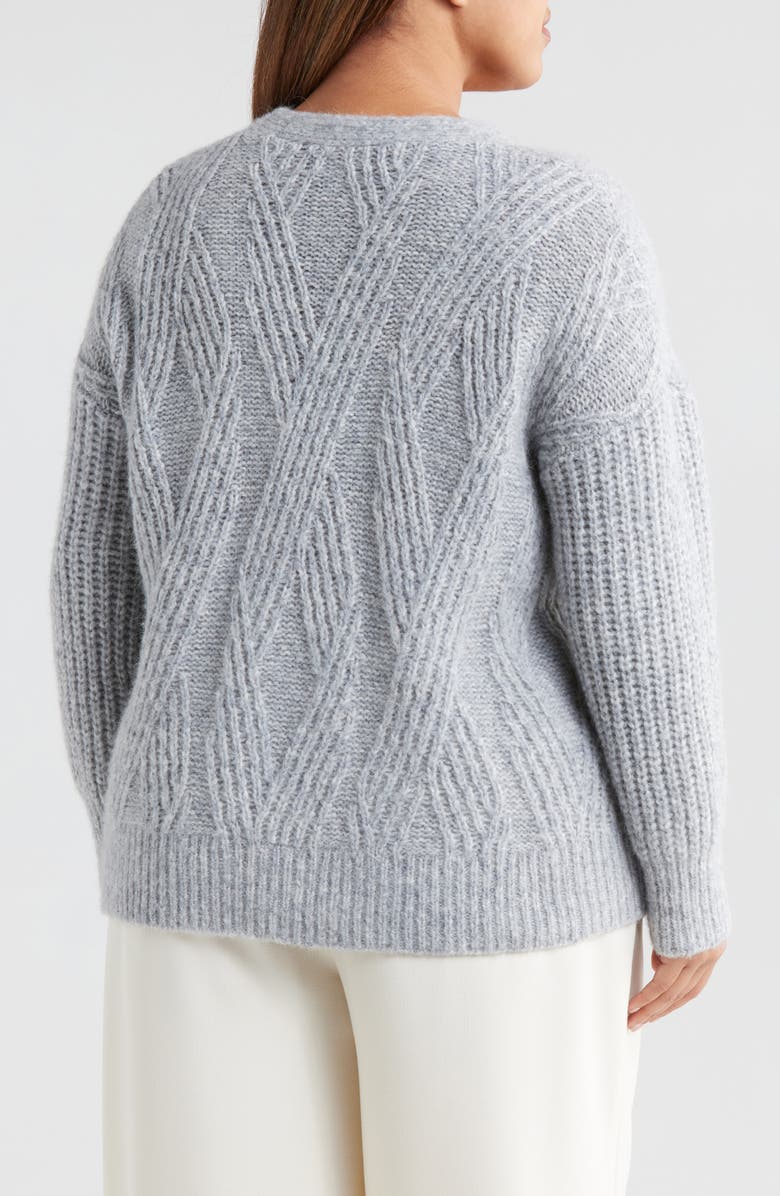 Nordstrom Alpaca Blend V-Neck Sweater, Alternate, color, Grey Heather