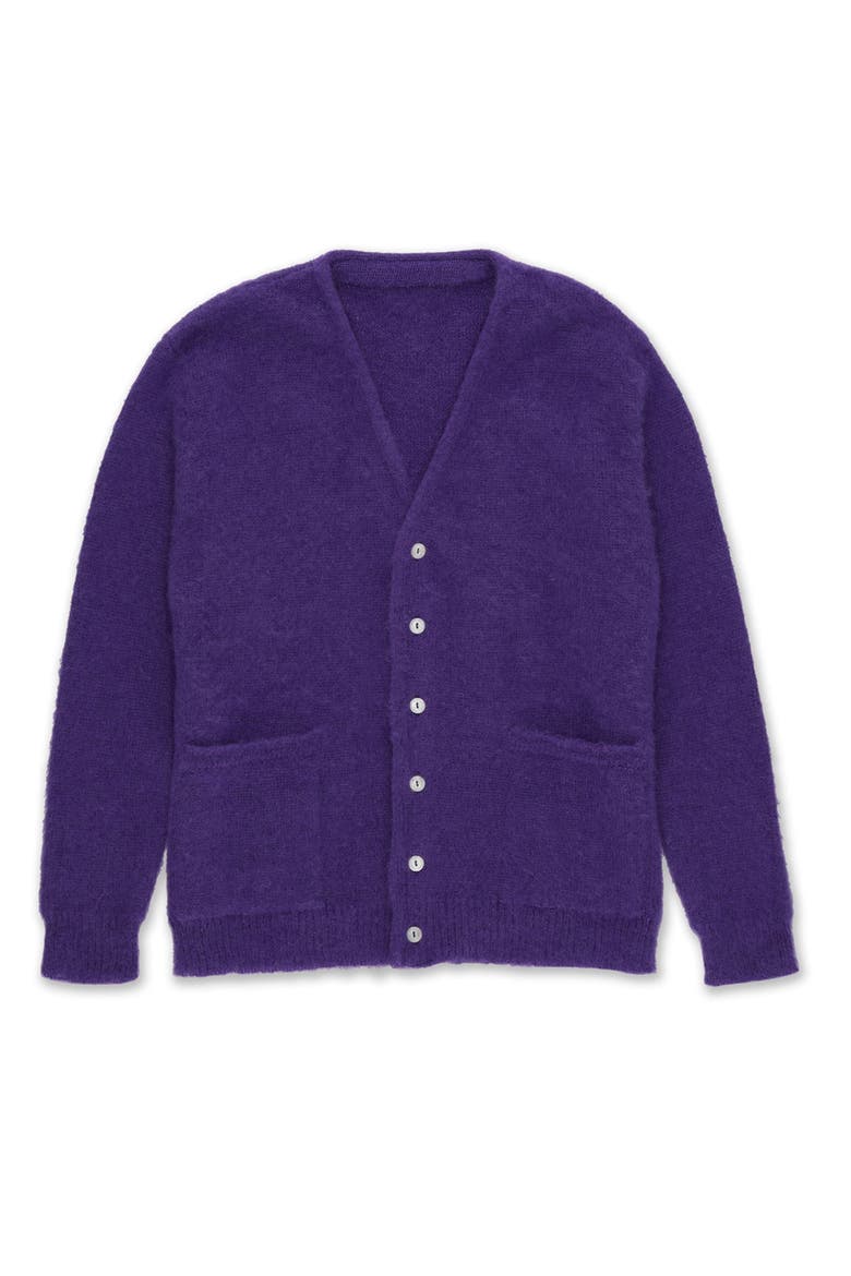 Teddy Patch Pocket Cardigan, Main, color, VIOLET