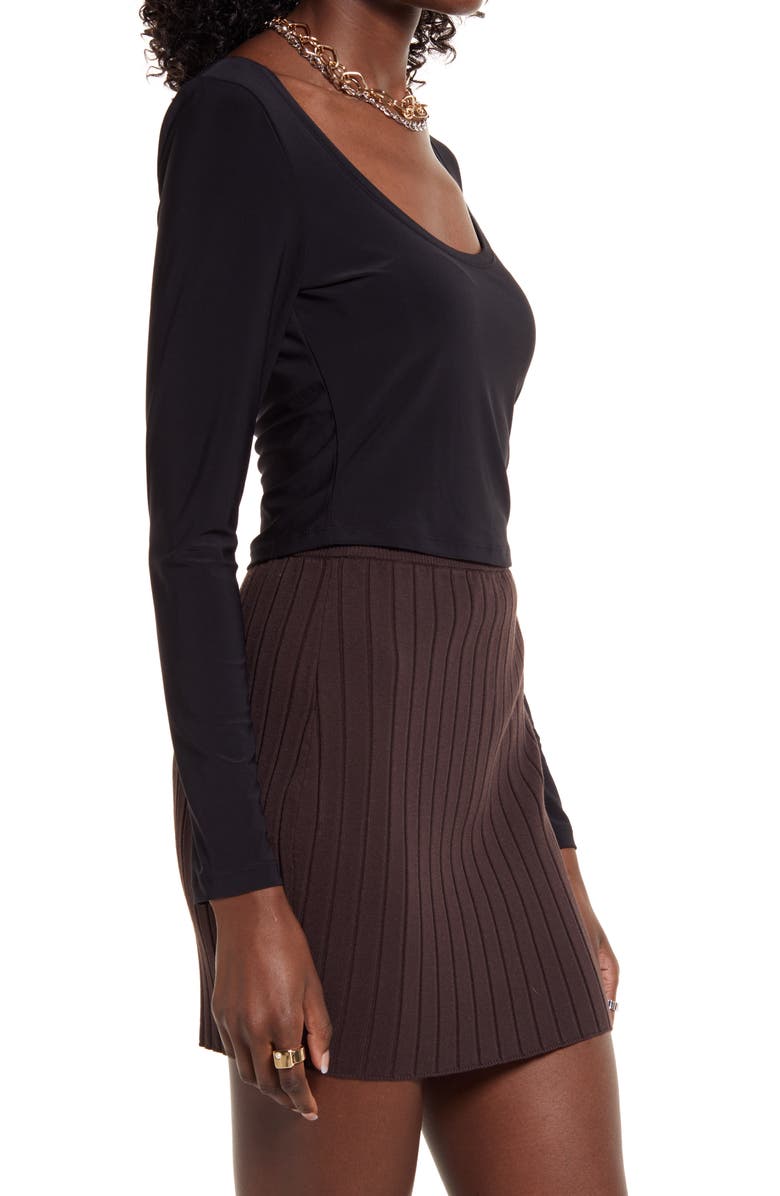 Open Edit Scoop Neck Crop Top, Alternate, color,