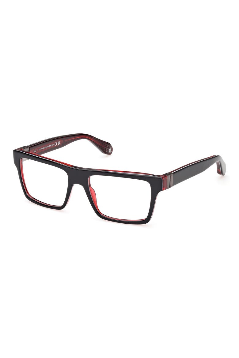 54mm Rectangular Optical Glasses, Alternate, color, BLACK / RED