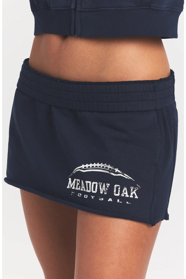 Fleece Miniskirt, Alternate, color, NAVY MEADOW OAK