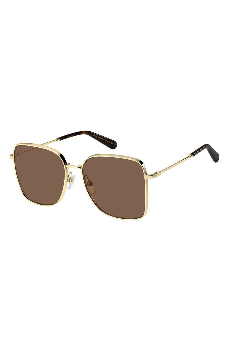 Marc Jacobs 58mm Square Sunglasses, Alternate, color, Gold Brown