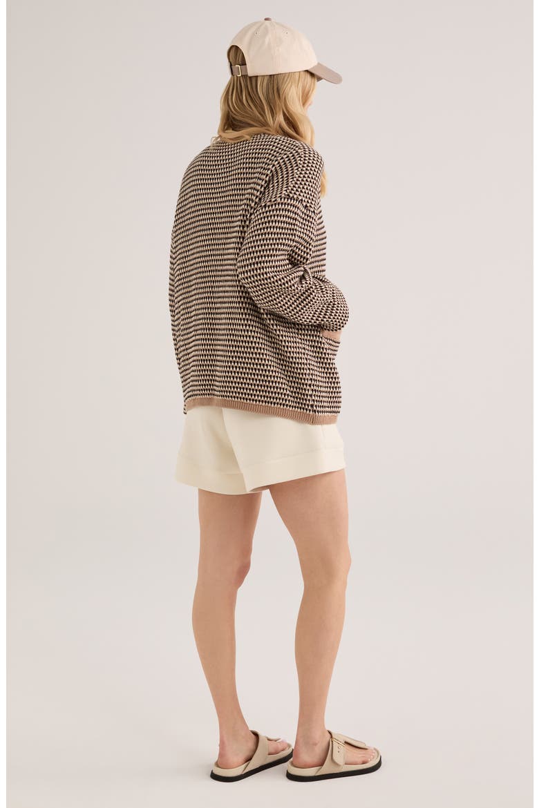 Tidewell Cotton Jacquard Cardigan, Alternate, color, WARM TAUPE