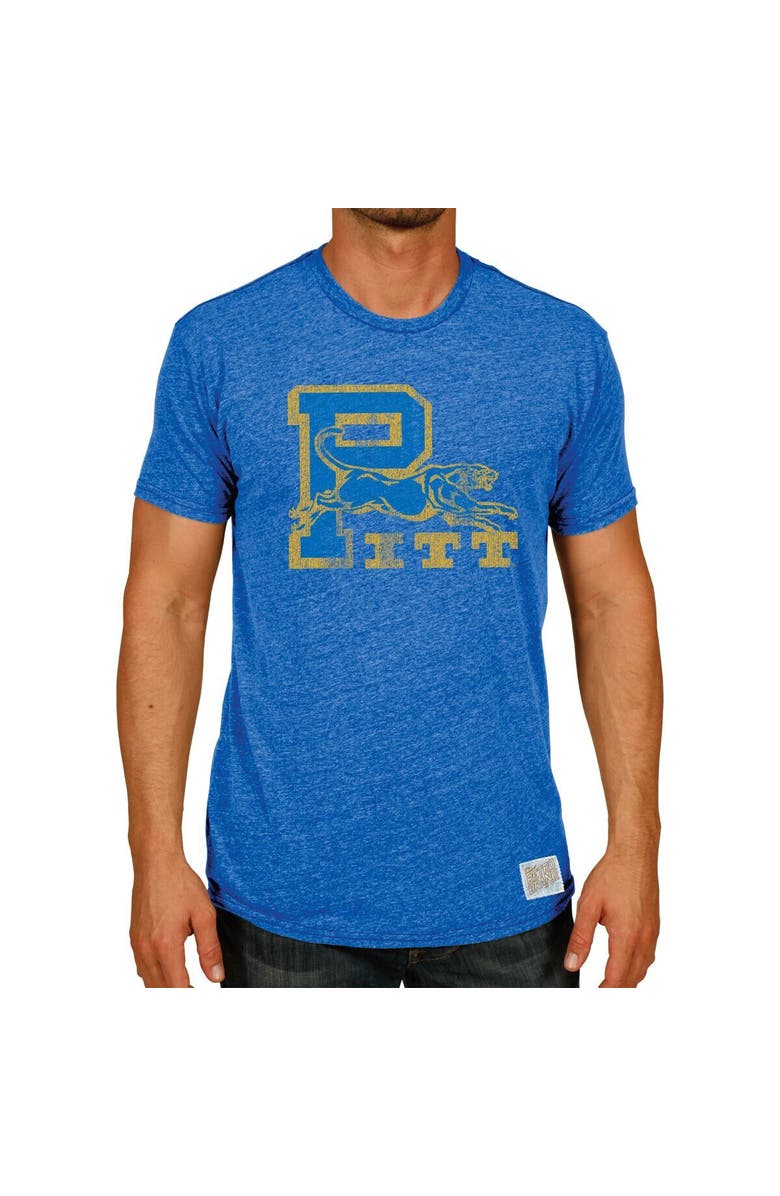 Retro Brand Men's Original Retro Brand Heather Royal Pitt Panthers Vintage Tri-Blend T-Shirt, Alternate, color,