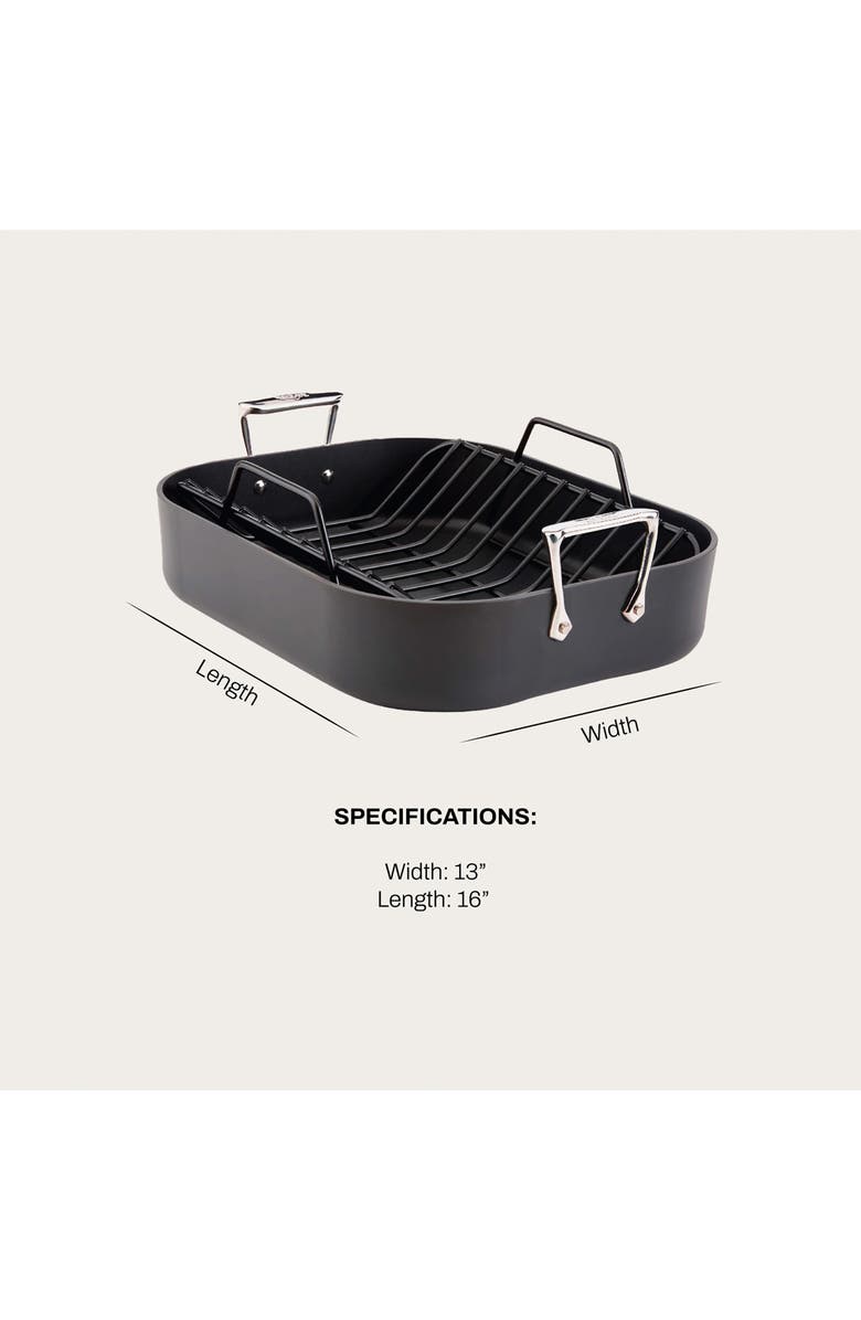 All-Clad HA-1 Expert Hard Anodized Nonstick Roaster with Rack, Alternate, color, Black