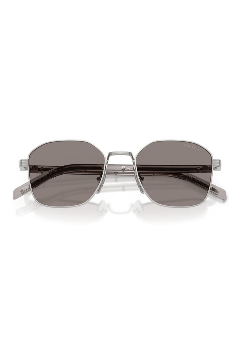 53mm Square Sunglasses, Alternate, color, SILVER / DARK GREY