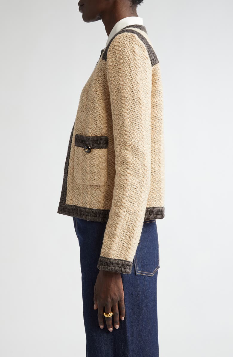 ST. JOHN Basket Texture Knit Jacket, Alternate, color,