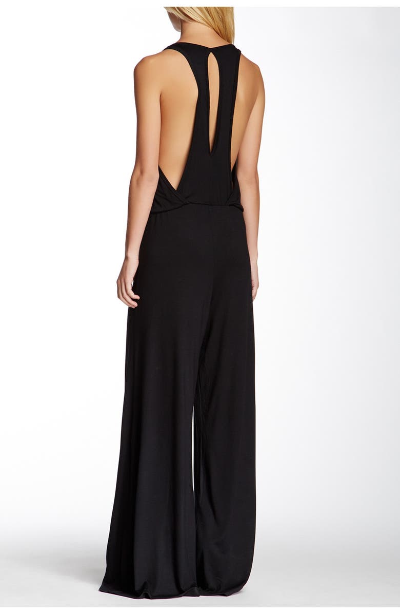 GO COUTURE Keyhole Back Jumpsuit, Alternate, color, Black