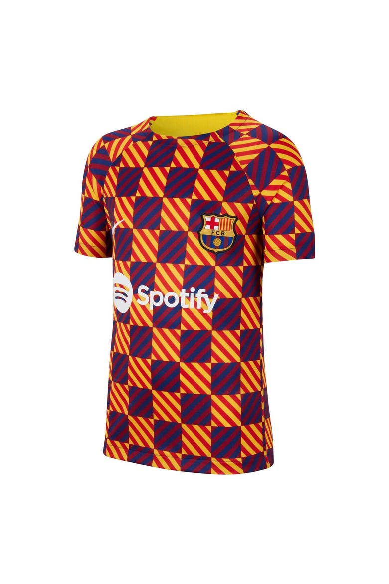 Youth Nike Yellow Barcelona Pre-Match Top, Alternate, color, Yellow