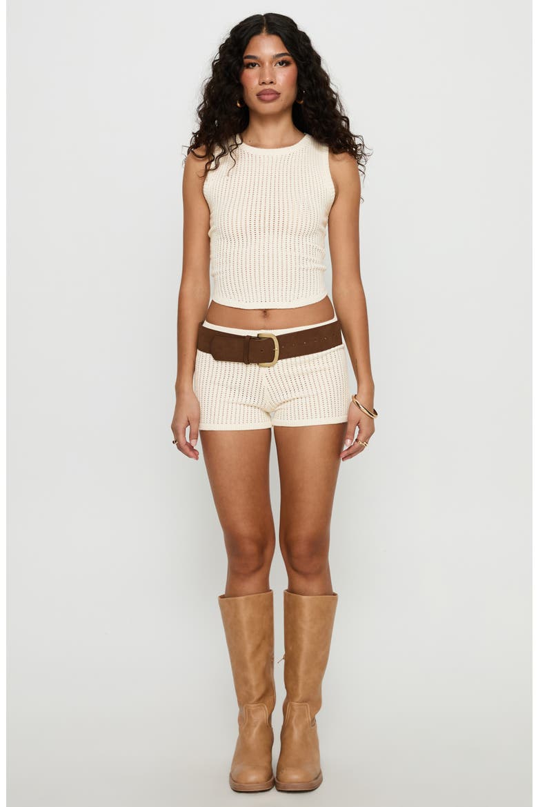 Leilah Open Stitch Crop Tank, Alternate, color, CREAM