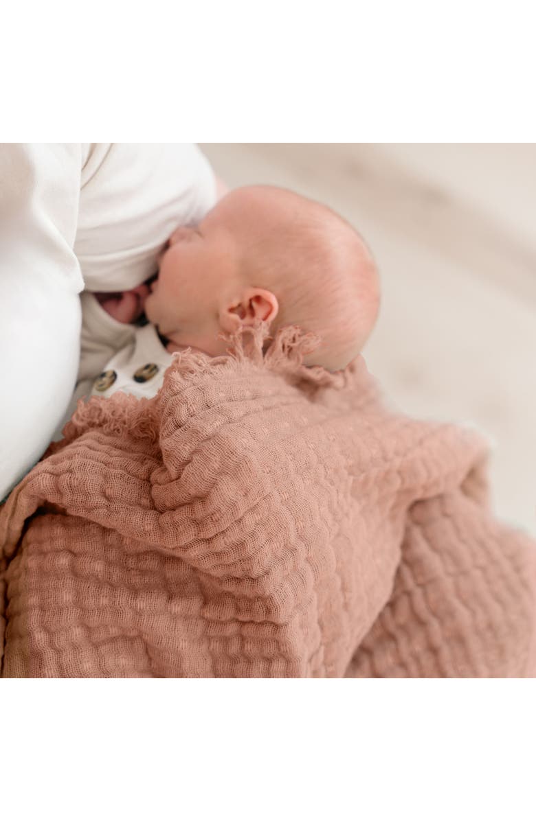 CRANE BABY Ombré Cotton Muslin Blanket, Alternate, color, Red