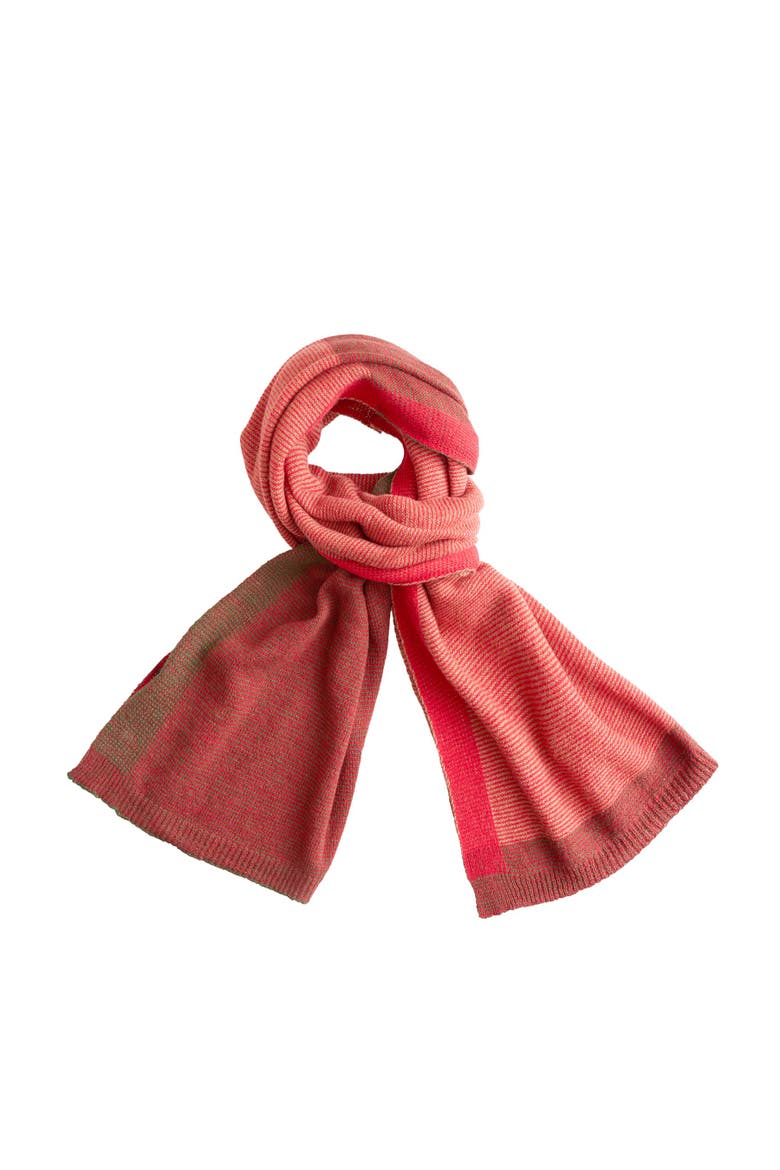Cashmere Merino Ultra-Soft Marled Knit Scarf, Main, color, Reds Combo