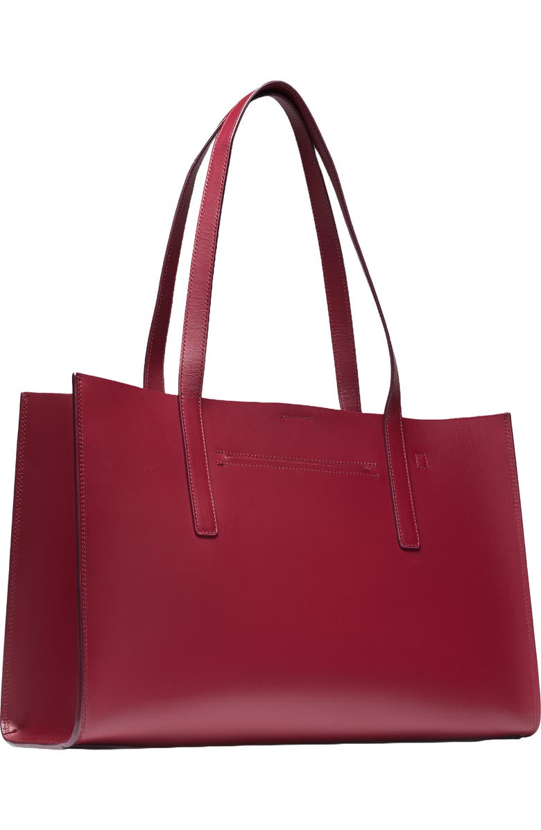 HYER GOODS Luxe Doubleface Leather Laptop Tote Bag, Alternate, color, Burgundy